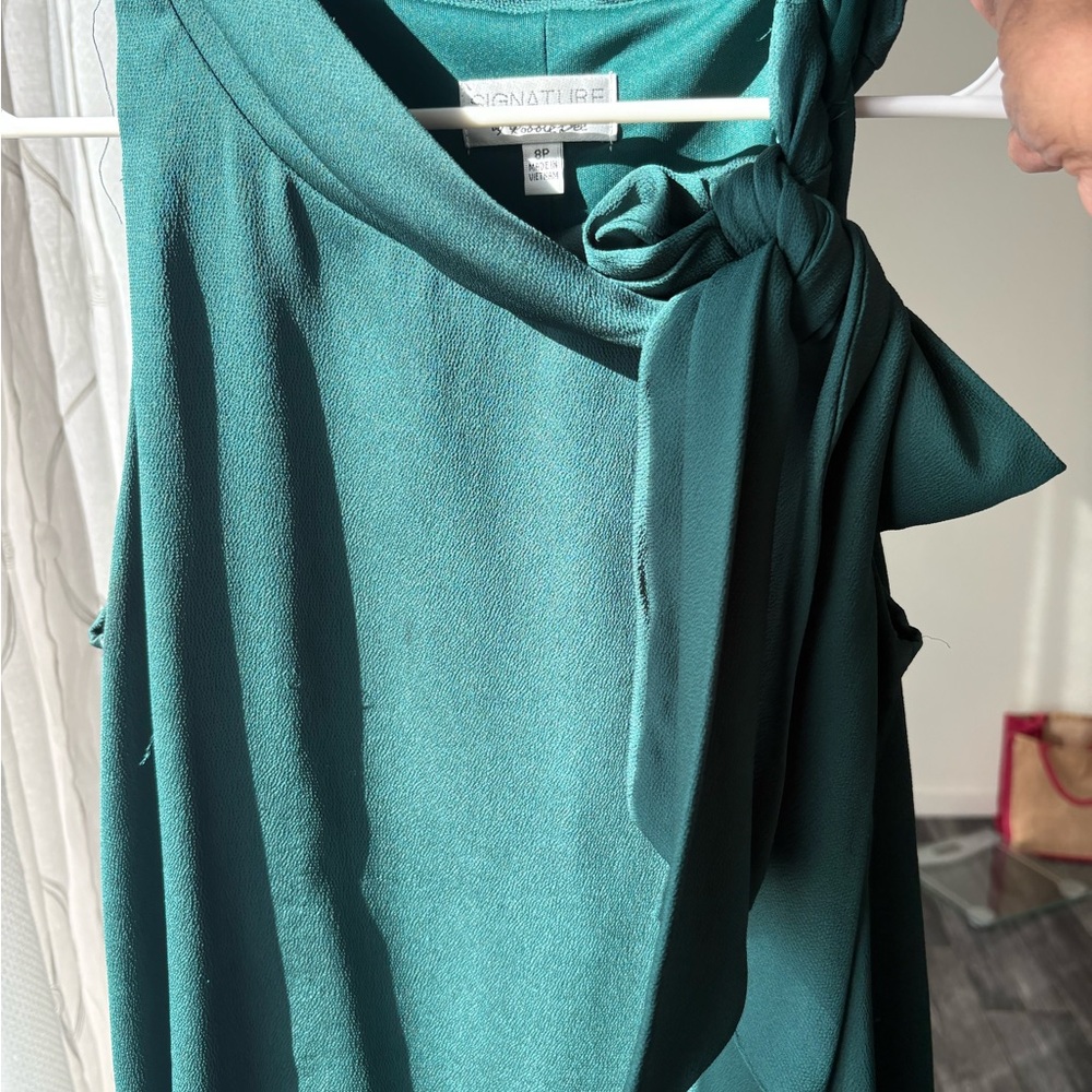 Signature by Robbie Bee One Shoulder Teal Dress